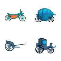 le chariot Icônes ensemble dessin animé vecteur. ancien véhicule pour passager vecteur