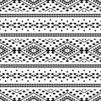 géométrique ethnique modèle traditionnel dans noir et blanche. abstrait sans couture originaire de vecteur illustration. aztèque style. conception pour rideau, textile, emballage, tissu, patchwork, batique, texture, ikat.