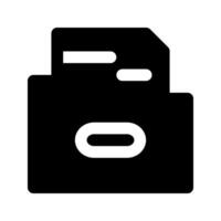 archiver boîte icône vecteur. plat noir icône style. pictogramme isolé sur blanc Contexte vecteur