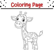 bébé peu girafe coloration page pour des gamins vecteur