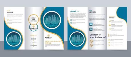 modèle de brochure à trois volets entreprise moderne entreprise créative, mise en page à trois volets, brochure à mise en page horizontale vecteur