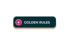 Nouveau d'or règles site Internet, Cliquez sur bouton, niveau, signe, discours, bulle bannière, vecteur