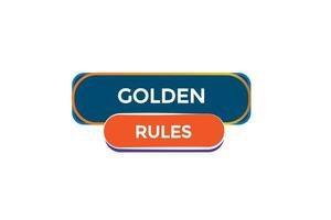 Nouveau d'or règles site Internet, Cliquez sur bouton, niveau, signe, discours, bulle bannière, vecteur
