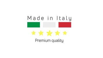 made in Italy marque de qualité, label. dessin vectoriel sur fond blanc.