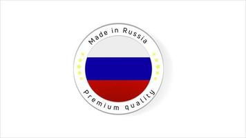 made in russie étiquettes. timbre de qualité russe. icône de vecteur de marque de qualité pour les étiquettes, badges, autocollants, emblème, produit.