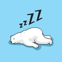 illustration de sommeil de dessin animé ours polaire paresseux vecteur