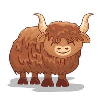 illustration de dessin animé de yak bison vecteur