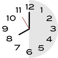 Icône d'horloge analogique de 8 heures vecteur