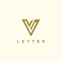 lettre v logo conception élément vecteur avec or Couleur concept