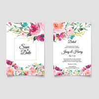 belle main dessin invitation de mariage design floral vecteur