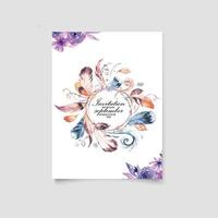 belle main dessin invitation de mariage design floral vecteur