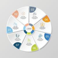 modèle d'infographie de cercle de base avec 7 étapes. vecteur