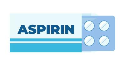 aspirine pack et cloque avec pilules. vecteur illustration dans plat style.