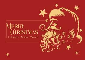 Père Noël claus abstrait silhouette vecteur dessin content Nouveau année Facile salutation carte joyeux Noël 4
