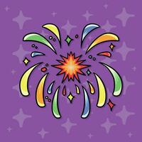 dessin animé vecteur illustration de feux d'artifice. Nouveau années veille vecteur illustration