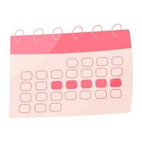 calendrier femelle menstruation cycle mois icône rose vecteur