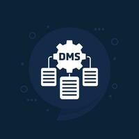 dms, document la gestion système icône avec engrenage, vecteur
