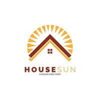 maison Soleil icône vecteur logo modèle illustration conception