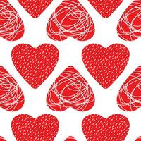 romantique sans couture modèle avec rouge cœurs. vecteur illustration pour valentines journée. Contexte avec cœurs et abstrait modèle.