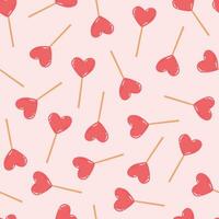 la Saint-Valentin journée sans couture modèle avec cœur sucette rose Contexte pour fond d'écran, textile impressions, emballage, emballage papier, etc. eps dix vecteur