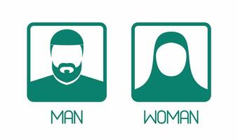 homme et femme signe islamique version. islamique icône pour Masculin et femelle symbole. vecteur