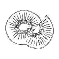 kiwi fruit contour vecteur illustration, adapté pour coloration livre, icône, logo, et graphique conception éléments