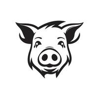 porc tête logo vecteur