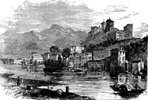 bassano del eau-de-vie, dans Vénétie, Italie, pendant le années 1890, ancien gravure vecteur