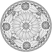 motif circulaire en forme de mandala avec fleur pour henné, mehndi, tatouage, décoration. vecteur