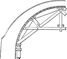 retourné cintre pour semi-circulaire cambre, ancien gravure. vecteur