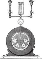 compteur expériences avec tester rampe et compteur secondes, ancien gravure. vecteur