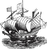 ralegh bateau, ancien illustration. vecteur