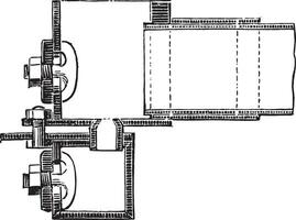 transmission lien belleville tuyaux, ancien gravure. vecteur