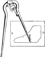 amsler polaire planimètre à trouver zone de indicateur diagramme ancien illustration. vecteur