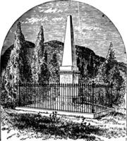 colonel éléazer Derby les bois monument à Ouest point ancien illustration vecteur