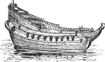 guerre bateau, ancien illustration. vecteur
