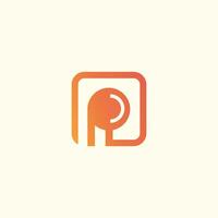 lettre p logo conception vecteur idée avec caméra Créatif concept