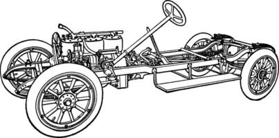 bâtiment un voiture étape 20 est roues, ancien illustration. vecteur