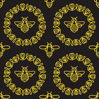 Modèle sans couture avec abeille vecteur