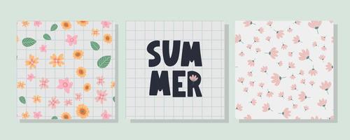 bannière de vente d'été avec vecteur de lettre de fleurs