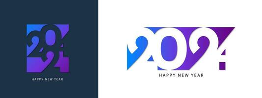 2024 content Nouveau année logo texte conception. Créatif et moderne 2024 nombre typographie. modèle pour affiche, carte, bannière, couverture et calendrier. vecteur illustration