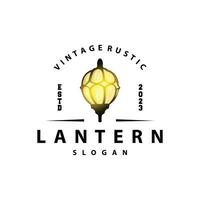 lanterne logo conception rue lampe vieux classique ancien minimaliste illustration modèle vecteur