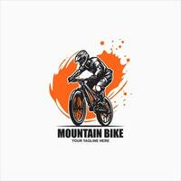 Montagne bicyclette logo vecteur symbole