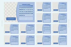 2024 calendrier modèle modifiable vecteur