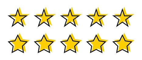 cinq étoile Jaune Couleur icône avec doubler. consommateur la satisfaction retour d'information vecteur