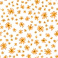 motif floral de vecteur dans un style doodle avec des fleurs et des feuilles. doux, fond floral de printemps.