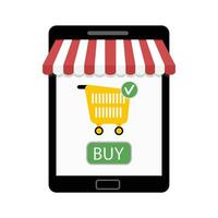 magasin sur tablette. vecteur boutique commercialisation, vente commerce électronique illustration