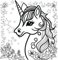 Licorne gratuit vecteur ligne art conception