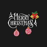 joyeux Noël content Nouveau année t chemise promotion affiche ou bannière avec rouge cadeau boîte et LED chaîne lumières pour détail, achats ou Noël promotion dans rouge et noir style vecteur