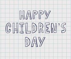 fond de vecteur de jour des enfants. titre de bonne fête des enfants. inscription de la journée des enfants heureux.